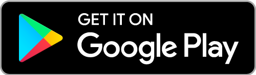 Black box with the Google Play icon and text saying 'Get it on Google Play," which links to the Covideo mobile app.