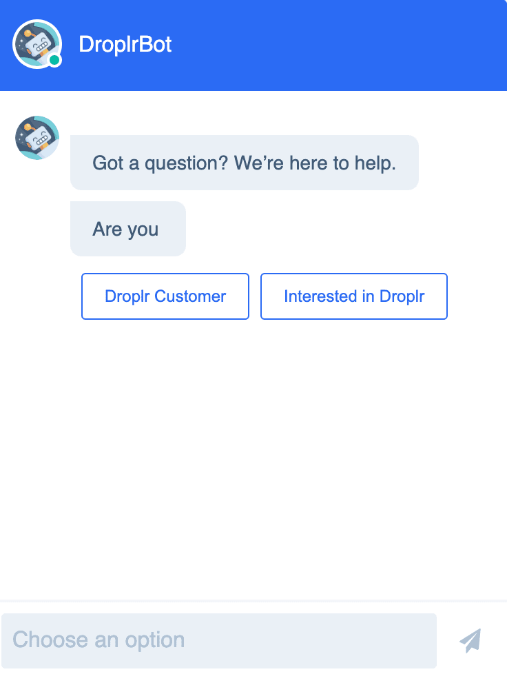 image example of a bot for customer service reps